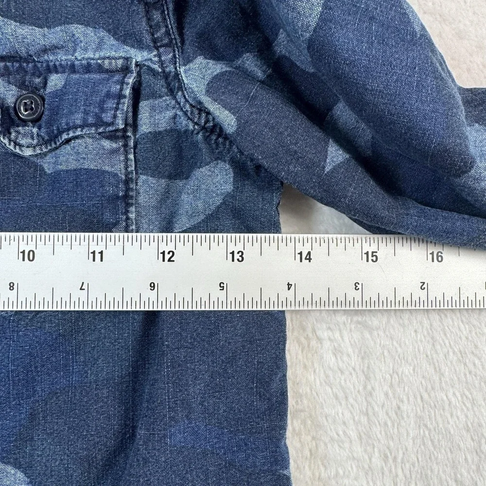 OshKosh B'gosh Shirt Boys 6 Blue Denim Camo Long Sleeve Button Front Collared